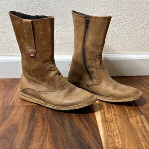 Women's Tan Leather Winter Boots EU 36 / US 6